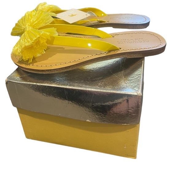 J CREW Neon Capri Sandals with Raffia Bow - Picture 4 of 9